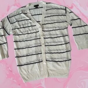 Lightweight cream and black sweater